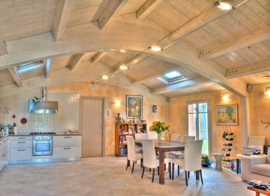 villa monofamiliare in legno design interno moderno in provincia di Ancona